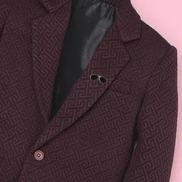 Ridokidz Boys Printed Full Sleeves Tailored Fit Blazer image 2