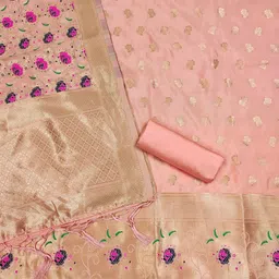 KALINI Ethnic Motifs Woven Design Unstitched Dress Material image 4