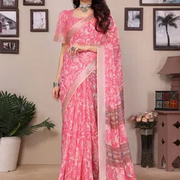KALINI Floral Silk Blend Half and Half Bhagalpuri Saree-image-51