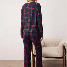 Trendyol Women Round Neck Printed Night suit image 3