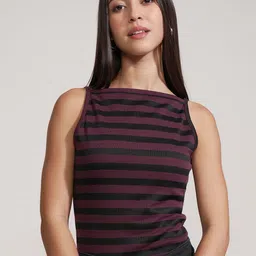 Tokyo Talkies Women Shoulder Straps Striped Top-picture-20