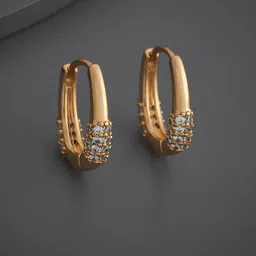 Kushal's Fashion Jewellery Rhodium Gold-Plated Zircon Studded Circular Hoop Earrings-picture-22