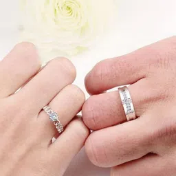 Teeragaj Set Of 2 Stainless Steel Stone-Studded Adjustable Couple Finger Rings-picture-17