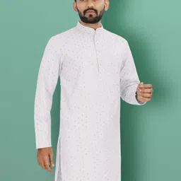 vebnor Men Self Design Jacquard Straight Kurta image 4