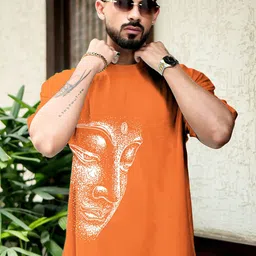 AUSK Men Graphic Printed Round Neck Cotton Oversized T-shirt-picture-16