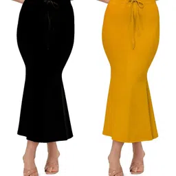 ALYNE BLACK-COMBO-FISHCUT-MUSTARD-BLACK Lycra Blend Petticoat-picture-26