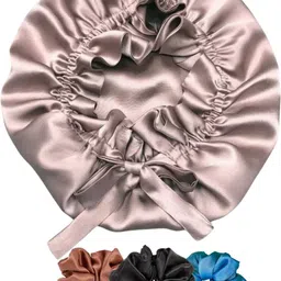 urban ox Satin Hair Bonnet for Sleeping with adjustable Tie band – Curly or Straight Hair-picture-19