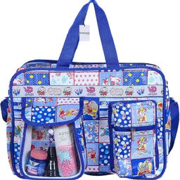 homestic by kuber industries PVC Multiuses Teddy Print Mothers Bag For Traveling, storing (Blue) Mothers Bag-picture-8