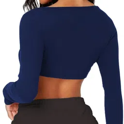 theblazzee Casual Regular Sleeves Solid Women Blue Top image 2