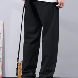 metronaut Men Straight Fit Mid Rise Black Jeans image 2