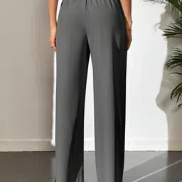 broadstar Women Loose Fit Grey Lycra Blend Trousers image 3