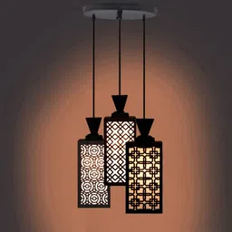 decorvista 3 Light Creative Wooden Pendant Lamp for Room,Foyer,Hallway Ceiling Lamp(Black) Pendant Lamp Ceiling Lamp-picture-19