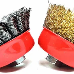 sauran 75mm Combo of Twisted Cup Brush and Non Twisted Cup Brush for 4" Angle Grinder Wheel Brush image 4