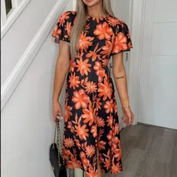 fashion street london Women Wrap Pink, Pink, White Midi/Calf Length Dress-picture-18