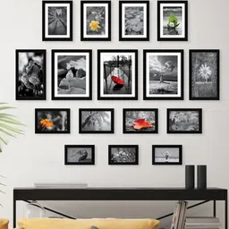 random Black Engineered Wood Set of 16 Collage Photo Frames image 2