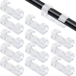 Home Brilliant 20 Pcs Self-Adhesive Cable Clips Desk Organizer Drop Wire Holder Cord Management Cable Protector-picture-13