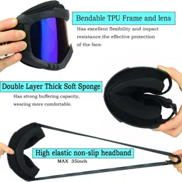 radhe MOTORCYCLE GOOGLES MASK Rainbow Goggle Mask Anti Scratch UV Protective Face & Eyewear Blowtorch Safety Goggle image 2