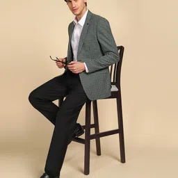raymond Men Checkered Single Breasted Formal Blazer image 2