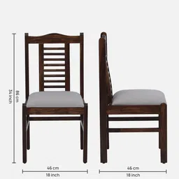 woodsworth from pepperfry Rhode Sheesham Wood Dining chair in Provincial Teak finish image 2