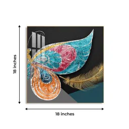 the next decor Chromatic Feather Glass Finish Square Wall Art image 3