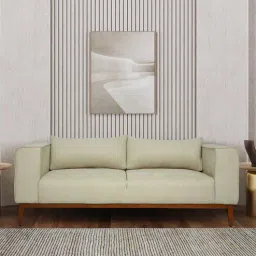 woodsworth from pepperfry Duke Fabric 3 Seater Sofa in Beige Colour-picture-24