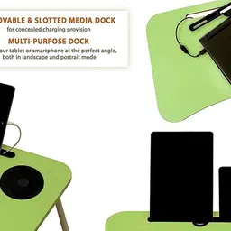 mayko & bayko Multipurpose Foldable with Cup Holder, Study , Bed Wood Portable Laptop Table image 3