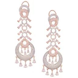 Saraf RS Jewellery Rose Gold Plated Classic Drop Earrings image 2