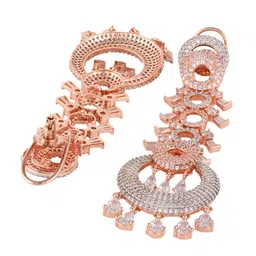 Saraf RS Jewellery Rose Gold Plated Classic Drop Earrings image 3