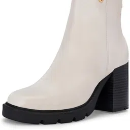EL PASO Women Beige Faux Leather Casual Chelsea Boots Boots For Women image 5
