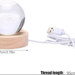 shopogenix 3D Dolphin Crystal Ball Night Lamp with Base for Living Room, decoration Night Lamp image 4