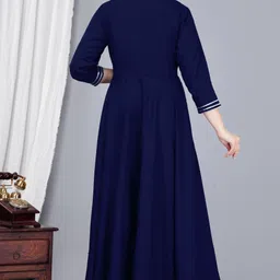 nikhat Solid Viscose Rayon Stitched Anarkali Gown image 2