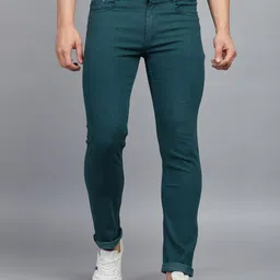 Men Regular Mid Rise Dark Green Jeans-image-20