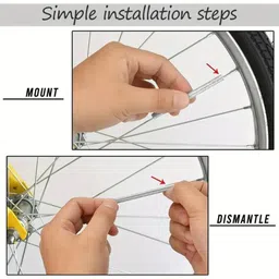 auxmir 12Pcs Cycling Accessory Bike Spoke Reflective Tubes Spoke Warning Strip for Bike Bicycle Brake Disk image 3