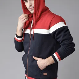 roadster Men Full Sleeve Color Block Hooded Sweatshirt-picture-26