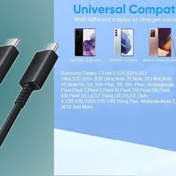 xykos Type C 6 A 1 m Copper Original PD Type C to Type C Super Fast Data Sync 3.3ft Data Cable Compatible With Samsung Galaxy S24/s24 Ultra/s23/s23 Ultra/s22/s22 Ultra/s21/s21+/s21 Ultra/s20/s20+/s20 Ultra/note 10,20/note 20 Ultra/note10+/z Fold 5/4/3/ Z Flip 5/4/3/Earbuds/Laptops/Smartwatch/S/M/A/F Series and Other Smartphone Support 25/35/45/65 Watts image 5