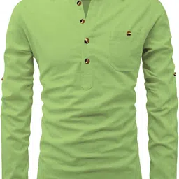 navkanj Men Solid Pure Cotton A-line Kurta image 3