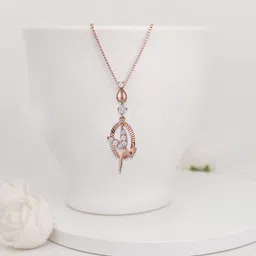 GIVA 925 Sterling Silver Rhodium-Plated Cubic Zirconia Studded Pendant With Chain-picture-17