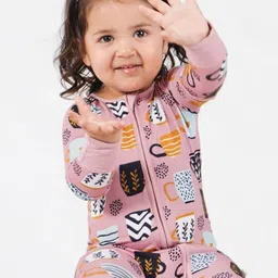 THE PLUSH CLUB Infants Cups Printed Round Neck Rompers-picture-46
