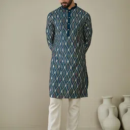 Anouk Men Ethnic Motifs Embroidered Thread Work Kurta image 1