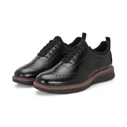 LEGWORK Men Leather Round Toe Lace-Ups Formal Brogues image 4