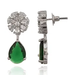 RATNAVALI JEWELS Teardrop Shaped Drop Earrings image 2