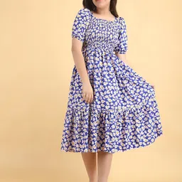 PTVIZE Floral Print A-Line Midi Dress image 3