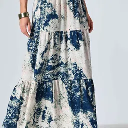 BAESD Tie-Dyed Tiered Maxi Skirt image 2