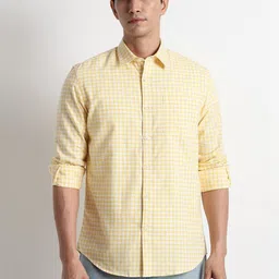 Blu MNKY Men Classic Slim Fit Gingham Checks Checked Casual Shirt image 2