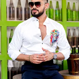 Foomer Men Standard Opaque Striped Casual Shirt-picture-27