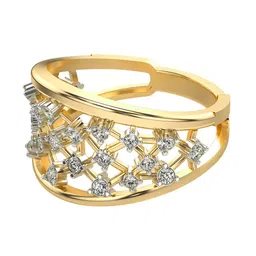 VALANOVA Yellow Gold Plated Sterling Silver Certified 0.12 Ct Lab Grown Diamond Ring-picture-57