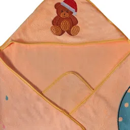 Myntra Elegant Homes Peach-Coloured & Blue 1 Printed Cotton 420 GSM Bath Towel image 5