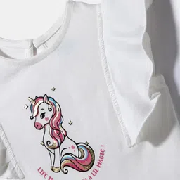 Nauti Nati Girls Printed Single Jersey Cotton Top With Skirt image 3