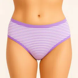 Moda Rapido Pack of 2 Striped Cotton Mid-Rise Basic Briefs image 3