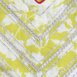 The Magic Wand Girls Printed Ready To Wear Cotton Lehenga & Blouse With Dupatta image 4